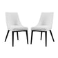 Modway Viscount Mid-Century Modern Faux Leather Upholstered Two Dining Chairs in White