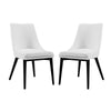 Modway Viscount Mid-Century Modern Faux Leather Upholstered Two Dining Chairs in White