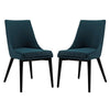 Modway Viscount Mid-Century Modern Upholstered Fabric Two Kitchen and Dining Room Chairs in Azure