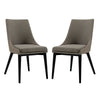 Modway Viscount Mid-Century Modern Upholstered Fabric Two Kitchen and Dining Room Chairs in Granite