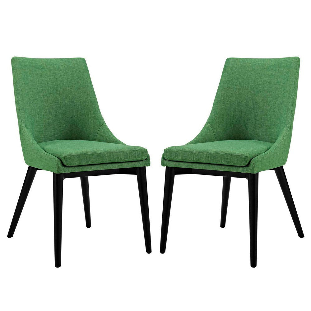 Modway Viscount Dining Side Chair Fabric Set of 2, Kelly Green