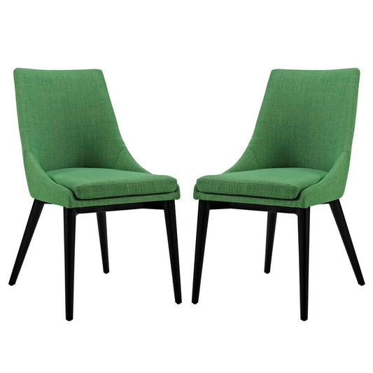 Modway Viscount Dining Side Chair Fabric Set of 2, Kelly Green