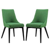 Modway Viscount Dining Side Chair Fabric Set of 2, Kelly Green