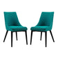 Viscount Set of 2 Fabric Dining Side Chair Teal - No Shipping Charges MDY-EEI-2745-TEA-SET