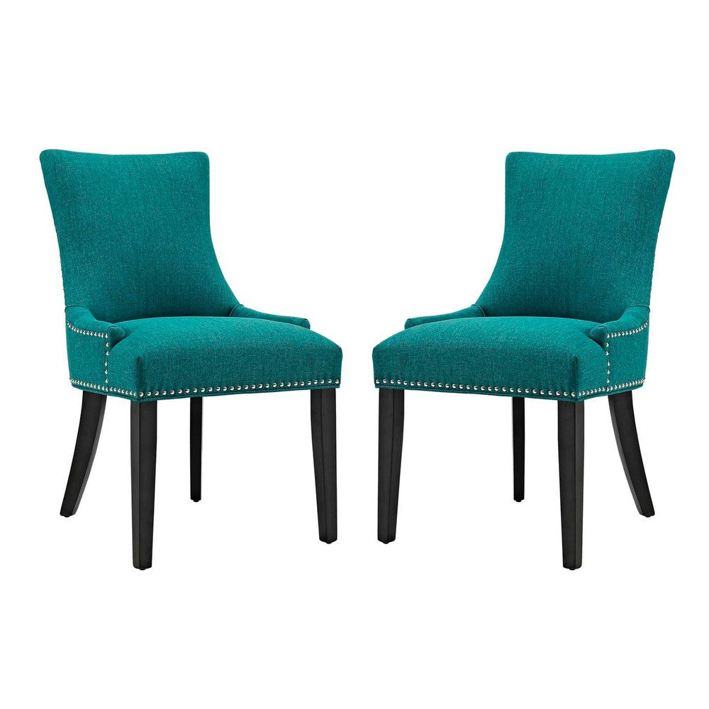 Marquis Set of 2 Fabric Dining Side Chair Teal - No Shipping Charges MDY-EEI-2746-TEA-SET