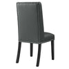 Modway Baron Modern Tall Back Wood Vegan Leather Upholstered Two Dining Chairs in Gray MDY-EEI-2747-GRY-SET