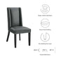 Modway Baron Modern Tall Back Wood Vegan Leather Upholstered Two Dining Chairs in Gray MDY-EEI-2747-GRY-SET