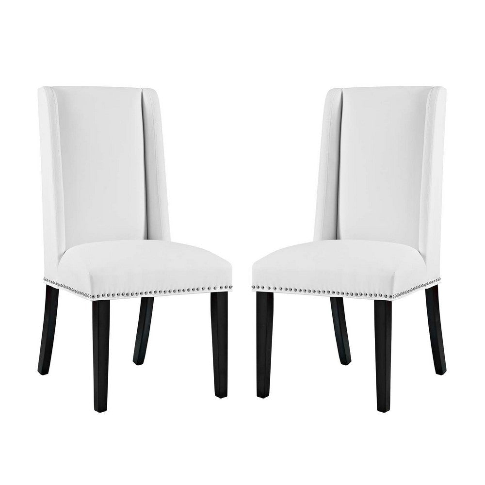 Baron Set of 2 Vinyl Dining Chair White - No Shipping Charges MDY-EEI-2747-WHI-SET