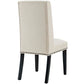 Modway Baron Modern Tall Back Wood Upholstered Fabric Two Dining Chairs in Beige MDY-EEI-2748-BEI-SET