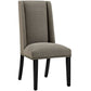 Modway Baron Modern Tall Back Wood Upholstered Fabric Two Dining Chairs in Granite MDY-EEI-2748-GRA-SET