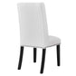 Modway Baron Modern Tall Back Wood Upholstered Fabric Two Dining Chairs in White MDY-EEI-2748-WHI-SET