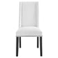 Modway Baron Modern Tall Back Wood Upholstered Fabric Two Dining Chairs in White MDY-EEI-2748-WHI-SET