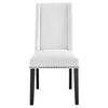 Modway Baron Modern Tall Back Wood Upholstered Fabric Two Dining Chairs in White MDY-EEI-2748-WHI-SET