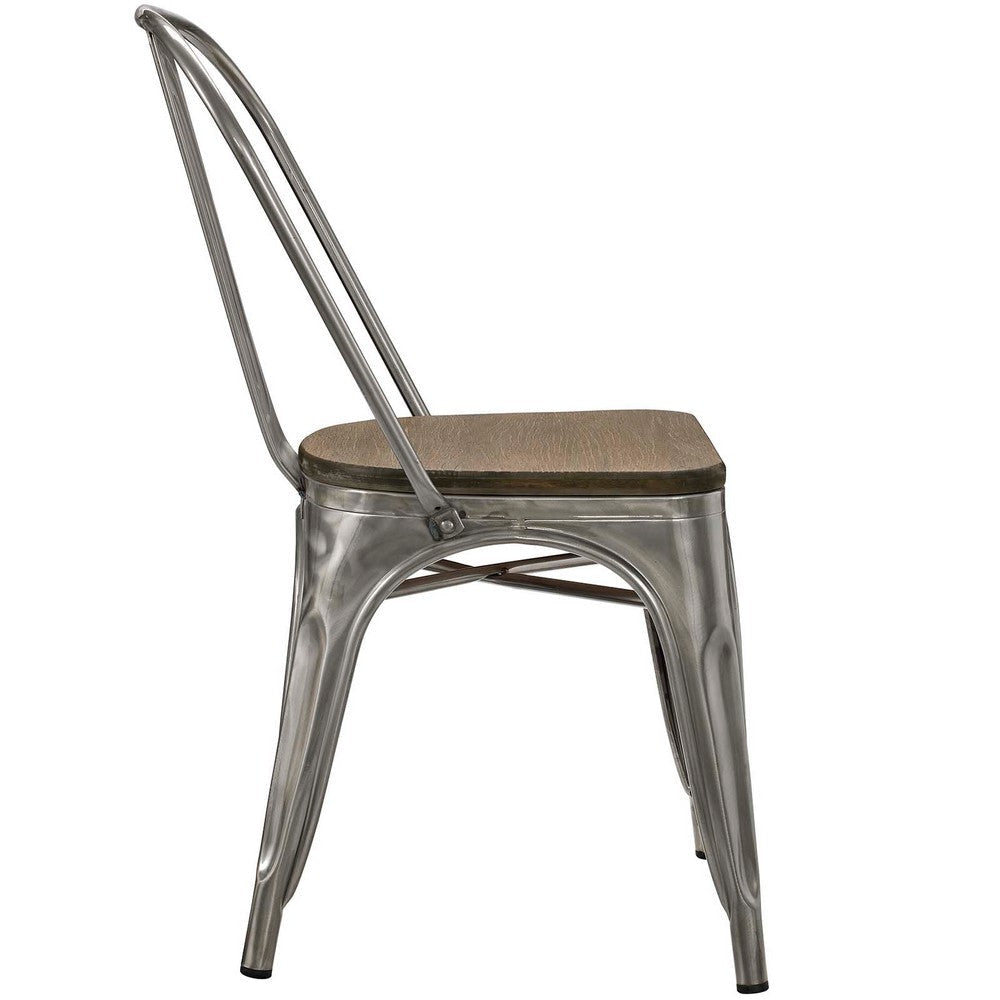 Promenade Set of 2 Dining Side Chair GunMetal - No Shipping Charges MDY-EEI-2751-GME-SET