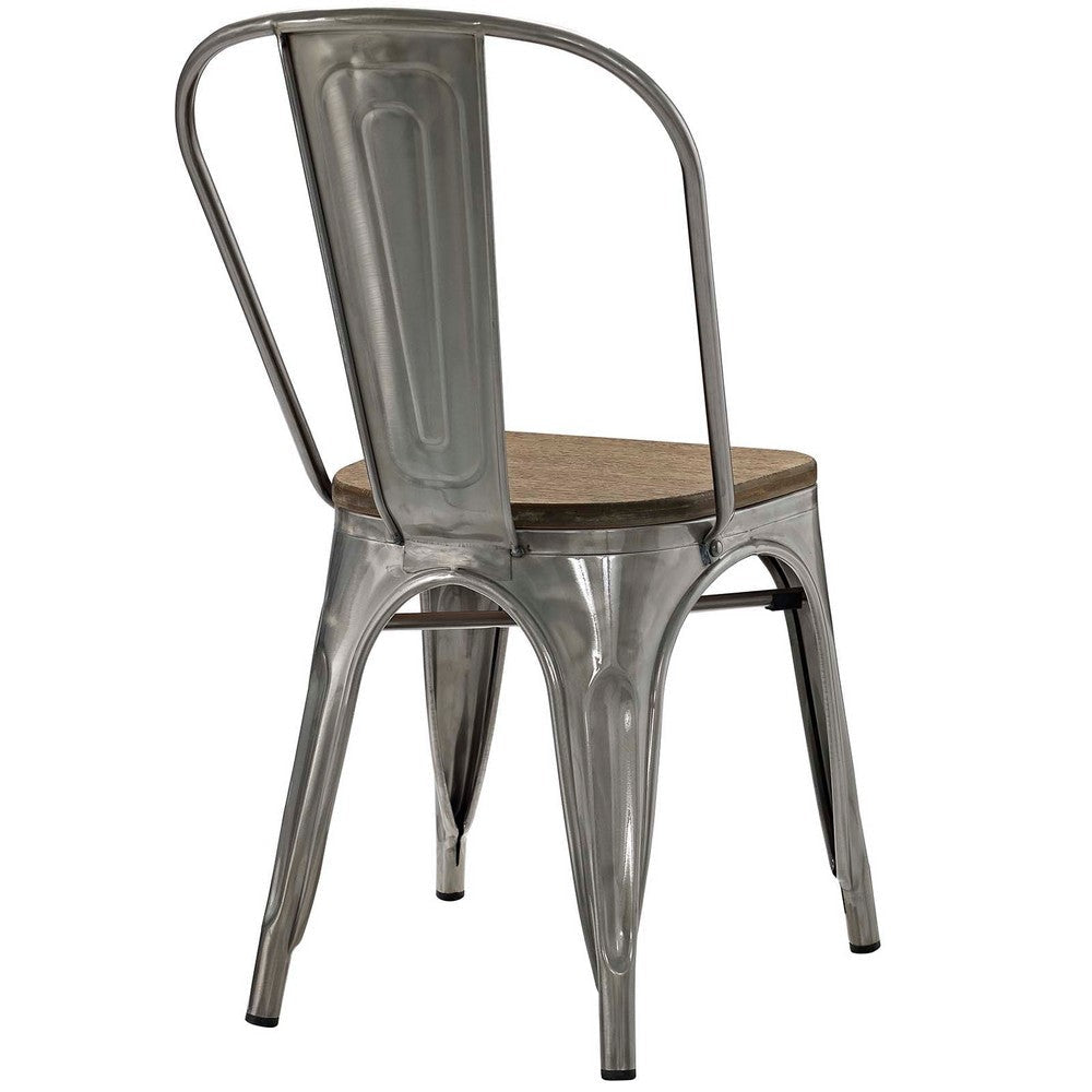 Promenade Set of 2 Dining Side Chair GunMetal - No Shipping Charges MDY-EEI-2751-GME-SET