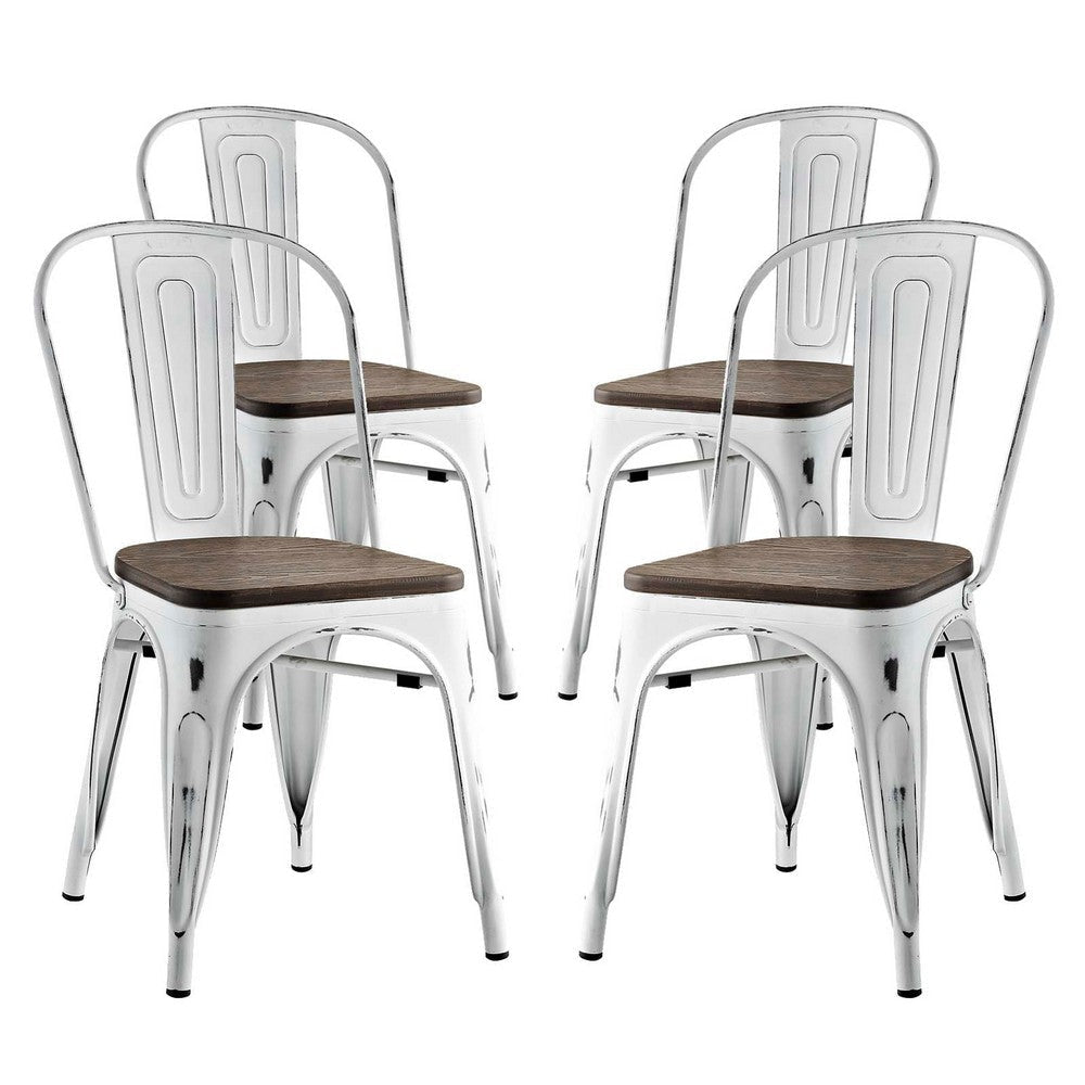 Promenade Set of 4 Dining Side Chair White - No Shipping Charges MDY-EEI-2752-WHI-SET