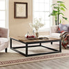 Modway Attune 43.5" Coffee Table With Solid Pine Wood Top In Brown