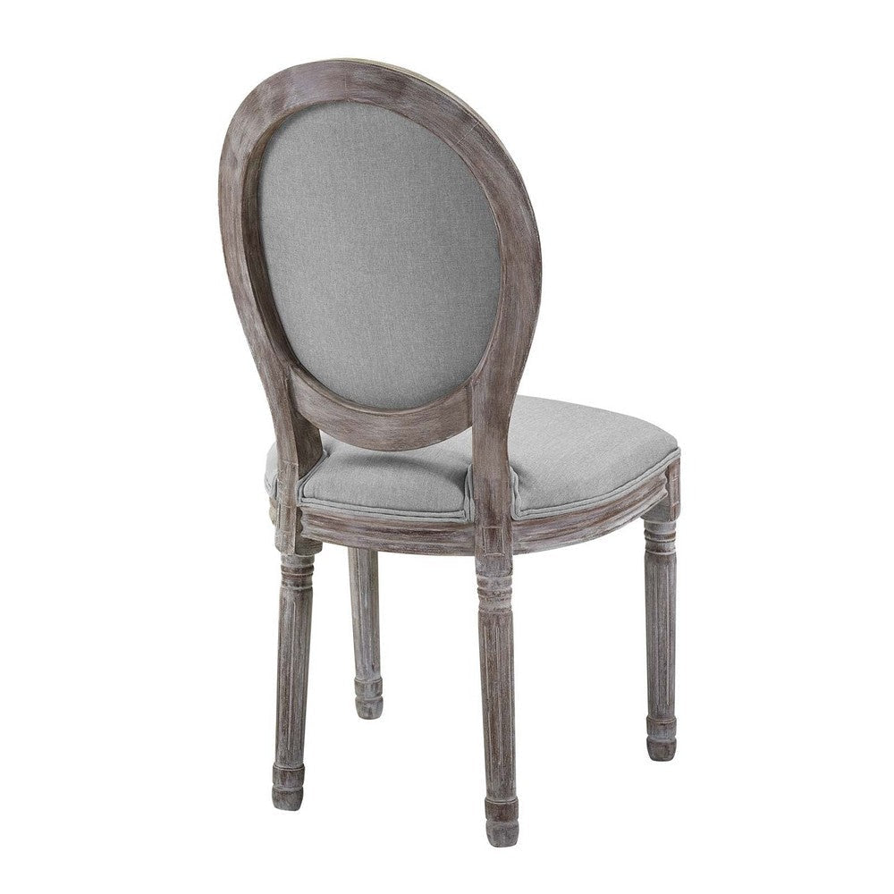 22 Inch Rustic Dining Chair Upholstered Round Button Tufted Distressed - No Shipping Charges MDY-EEI-2795-LGR