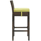 Modway Conduit Wicker Rattan Outdoor Patio Bar Stool with Cushion in Brown Peridot MDY-EEI-2799-BRN-PER