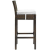 Modway Conduit Wicker Rattan Outdoor Patio Bar Stool with Cushion in Brown White MDY-EEI-2799-BRN-WHI