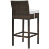 Modway Conduit Wicker Rattan Outdoor Patio Bar Stool with Cushion in Brown White MDY-EEI-2799-BRN-WHI