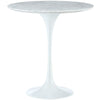 White Lippa 20’ Marble Side Table - No Shipping Charges MDY-EEI-280-WHI