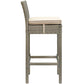 Modway Conduit Wicker Rattan Outdoor Patio Bar Stool with Cushion in Light Gray Beige MDY-EEI-2800-LGR-BEI