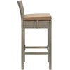 Modway Conduit Wicker Rattan Outdoor Patio Bar Stool with Cushion in Light Gray Mocha MDY-EEI-2800-LGR-MOC