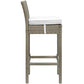 Modway Conduit Wicker Rattan Outdoor Patio Bar Stool with Cushion in Light Gray White MDY-EEI-2800-LGR-WHI