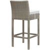 Modway Conduit Wicker Rattan Outdoor Patio Bar Stool with Cushion in Light Gray White MDY-EEI-2800-LGR-WHI