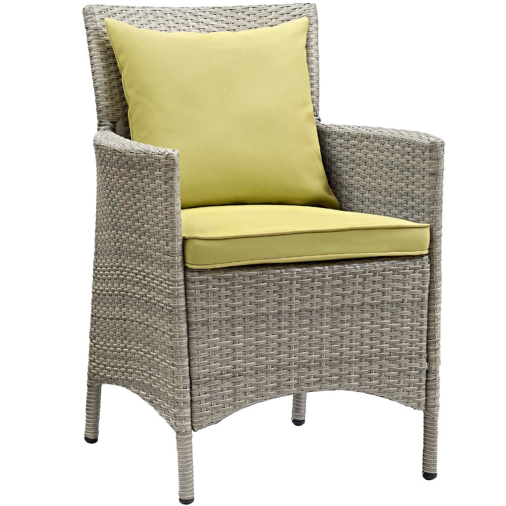 Conduit Outdoor Patio Wicker Rattan Dining Armchair - No Shipping Charges MDY-EEI-2802-LGR-PER