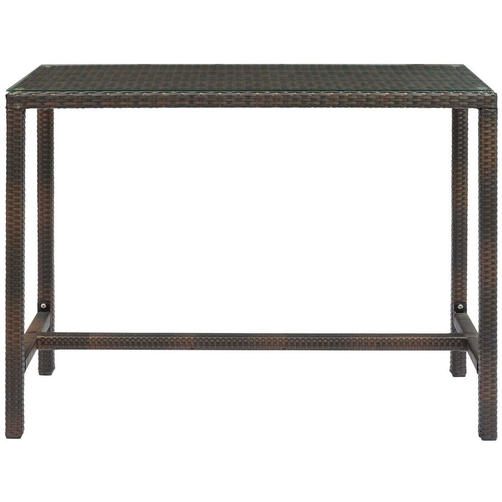 Conduit Outdoor Patio Wicker Rattan Large Bar Table - No Shipping Charges MDY-EEI-2803-BRN