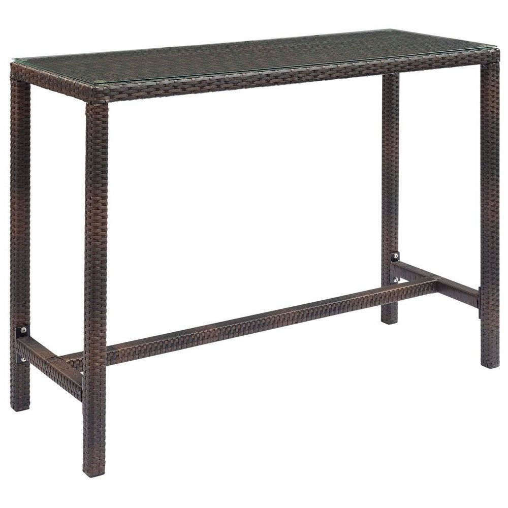 Conduit Outdoor Patio Wicker Rattan Large Bar Table - No Shipping Charges MDY-EEI-2803-BRN