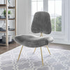 Ponder Upholstered Sheepskin Fur Lounge Chair - No Shipping Charges MDY-EEI-2810-GRY