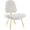 Ponder Upholstered Sheepskin Fur Lounge Chair - No Shipping Charges MDY-EEI-2810-WHI