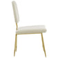 Modway Ponder Performance Velvet Upholstered Modern Dining Side Chair in Ivory with Gold Stainless Steel Legs MDY-EEI-2811-IVO