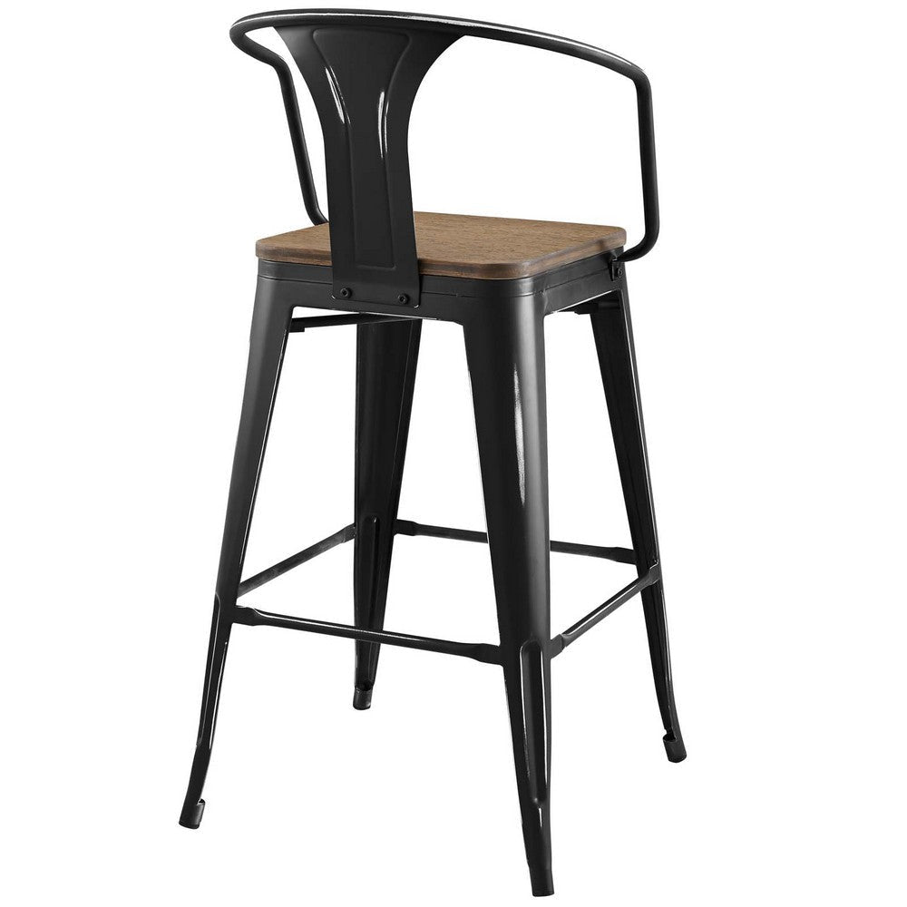 Smart Promenade Bar Stool In Black - No Shipping Charges MDY-EEI-2818-BLK