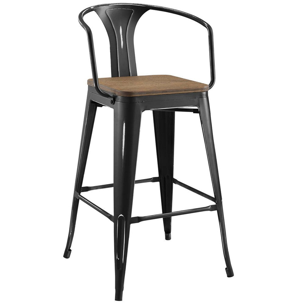 Smart Promenade Bar Stool In Black - No Shipping Charges MDY-EEI-2818-BLK