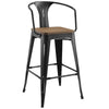 Smart Promenade Bar Stool In Black - No Shipping Charges MDY-EEI-2818-BLK