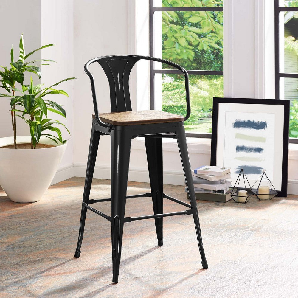 Smart Promenade Bar Stool In Black - No Shipping Charges MDY-EEI-2818-BLK