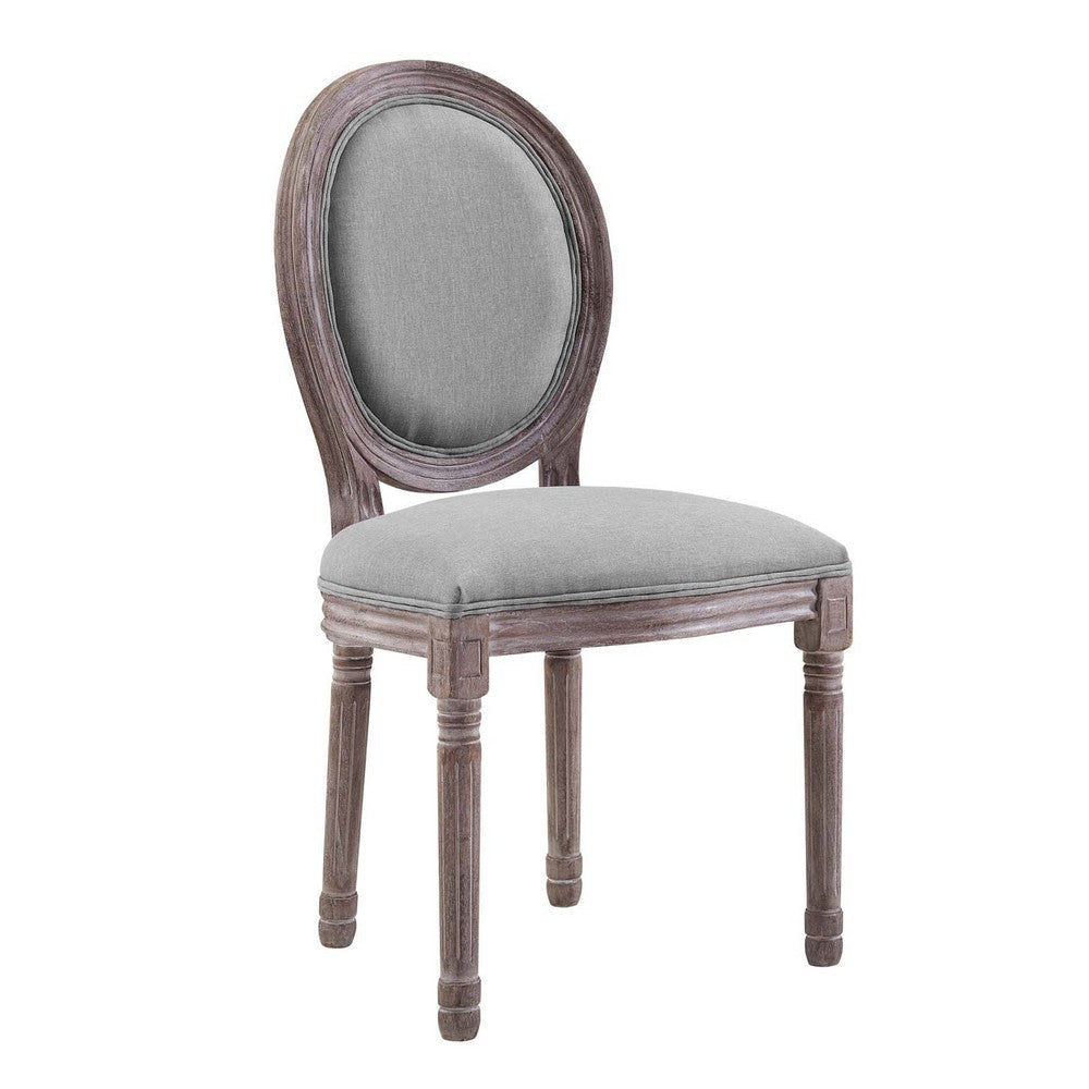 Emanate Vintage French Upholstered Fabric Dining Side Chair - No Shipping Charges MDY-EEI-2821-LGR