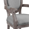 Emanate Vintage French Upholstered Fabric Dining Armchair - No Shipping Charges MDY-EEI-2823-LGR