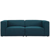 Modway Mingle Contemporary Modern 2-Piece Sectional Sofa Set in Blue MDY-EEI-2825-BLU