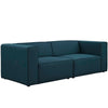 Modway Mingle Contemporary Modern 2-Piece Sectional Sofa Set in Blue