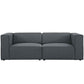 Modway Mingle Contemporary Modern 2-Piece Sectional Sofa Set in Gray MDY-EEI-2825-GRY