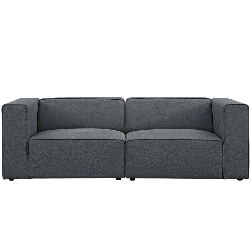 Modway Mingle Contemporary Modern 2-Piece Sectional Sofa Set in Gray MDY-EEI-2825-GRY