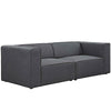 Modway Mingle Contemporary Modern 2-Piece Sectional Sofa Set in Gray