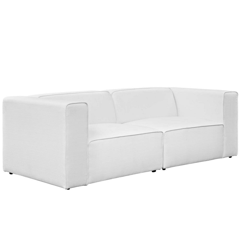 Modway Mingle Contemporary Modern 2-Piece Sectional Sofa Set in White