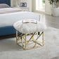 Intersperse Sheepskin Ottoman - No Shipping Charges MDY-EEI-2844-GLD-WHI