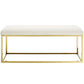 Anticipate Fabric Bench Gold Ivory - No Shipping Charges MDY-EEI-2851-GLD-IVO